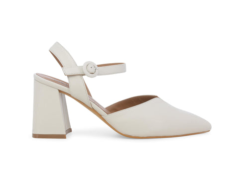 Melluso Décolleté Slingback Estivo Tacco Alto Cinturino Pelle Avorio V412Z-249421